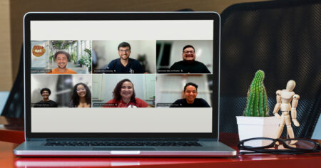 Integrantes da Comissão do Eixo Pedagogia da Formação em encontro online para o Guia Inspirador.