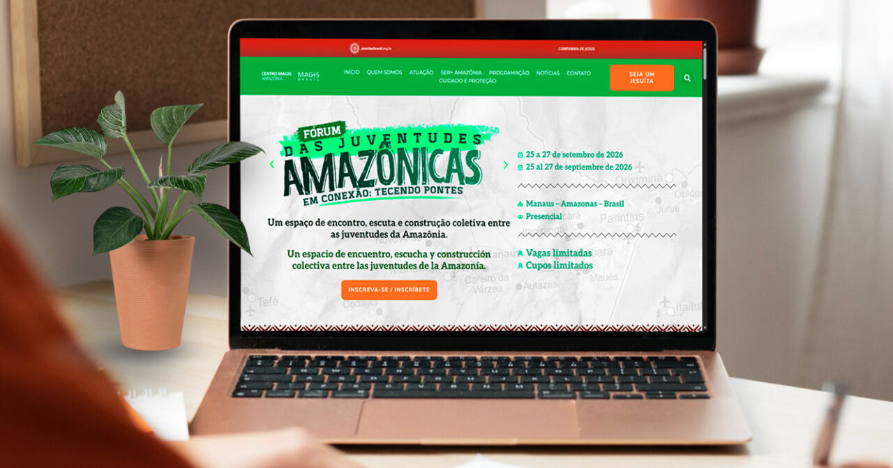 Arte de divulgação do Fórum das Juventudes Amazônicas anunciando a abertura das inscrições para o encontro que será realizado em Manaus (AM).